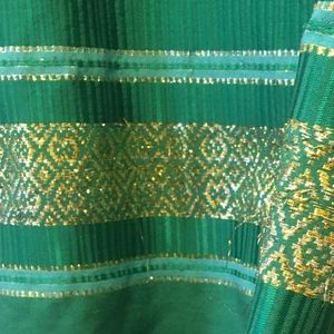 Small Green Skirt with Gold and Turquoise Patterns